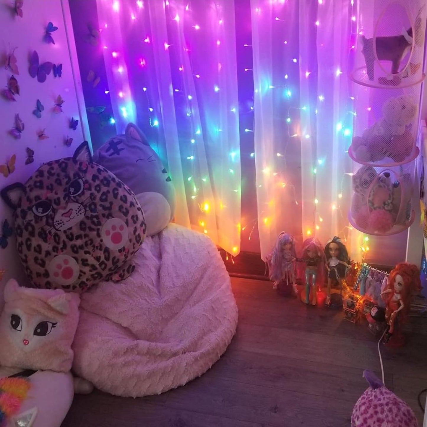 300Led Cuttable Curtain String Lights 10X10Ft with Remote Window Lights for Bedroom Wedding Party Festive Season Propose Marriage Windowchristmas Decoration(Rainbow 7 Colors)